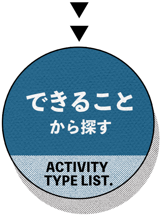 できることから探す アクティビティタイプリスト