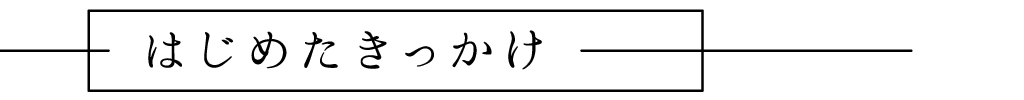 はじめたきっかけ
