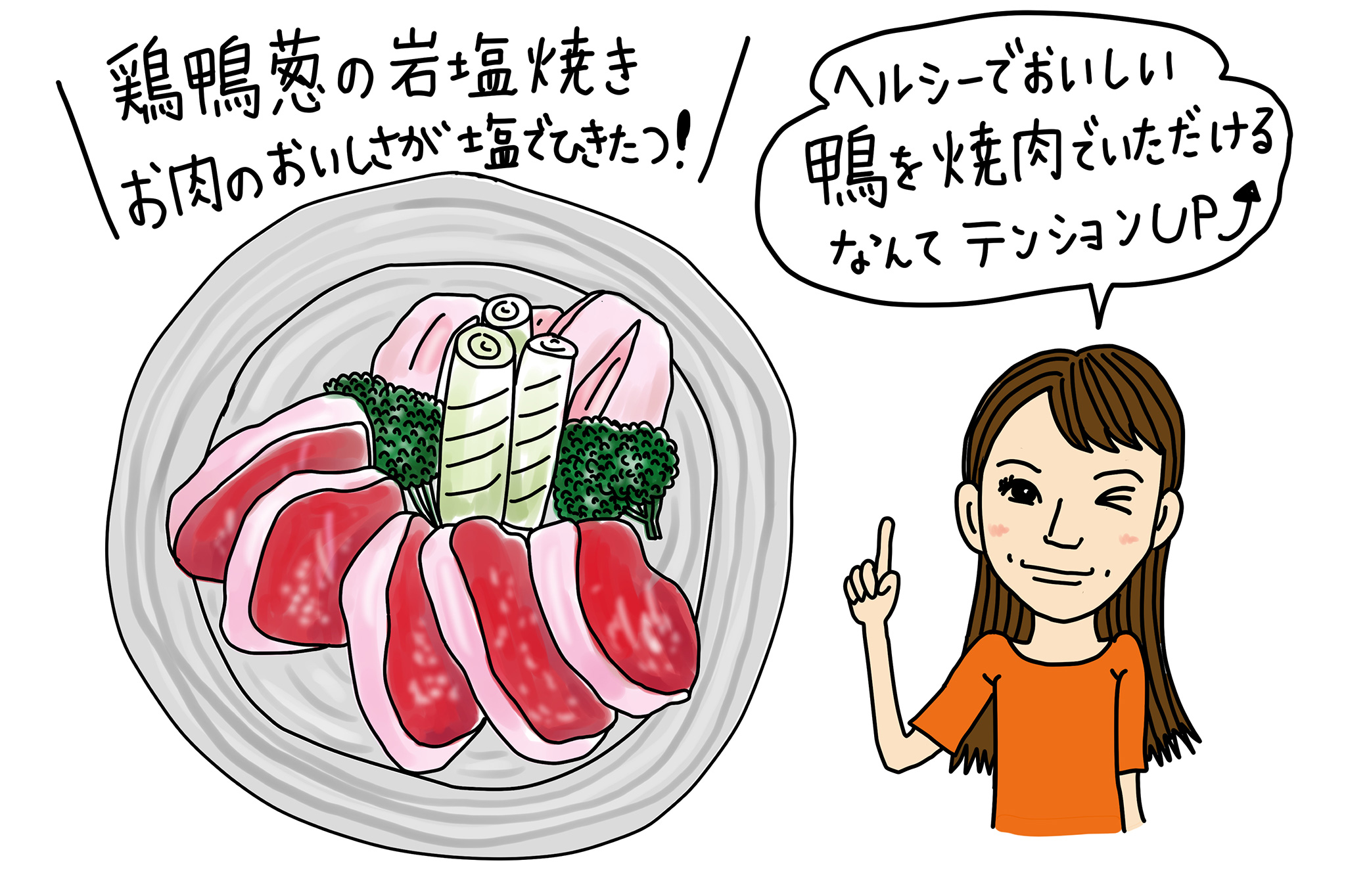 鶏鴨肉の岩塩焼き
