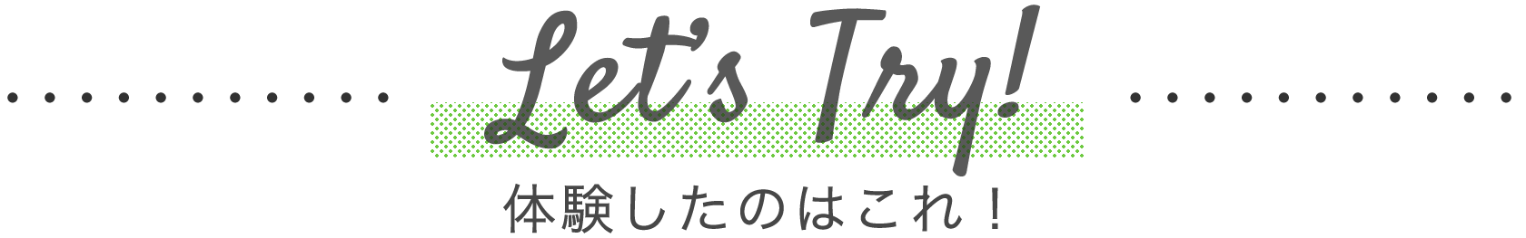体験したのはこれ！