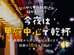 甲府駅前でちょい飲み18軒！～居酒屋・焼き鳥・焼肉・ビストロ・バーなど～