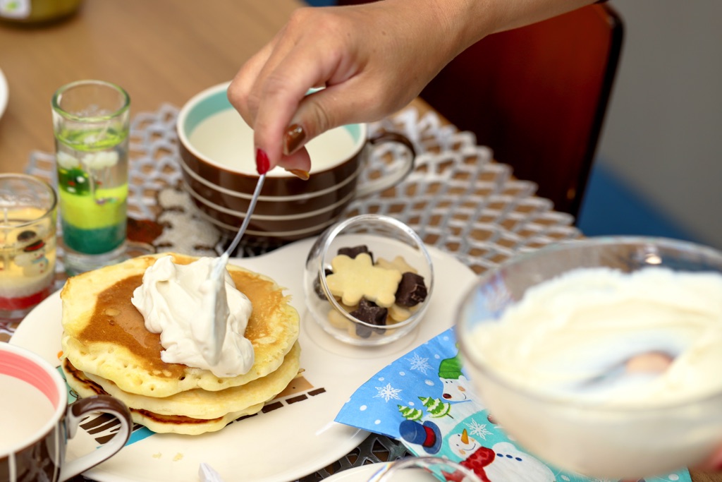 米粉のパンケーキ トッピング
