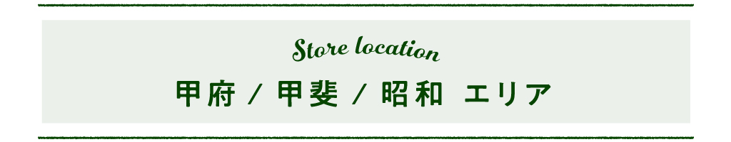 甲府/甲斐/昭和 エリア