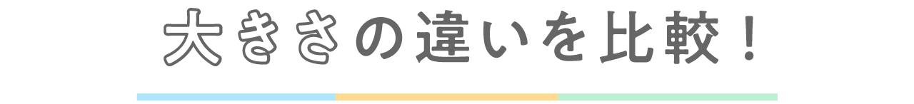 大きさの違いを比較！