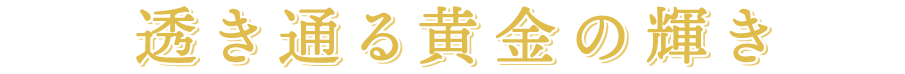 透き通る黄金の輝き