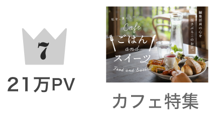 第7位 カフェ特集 201,601PV
