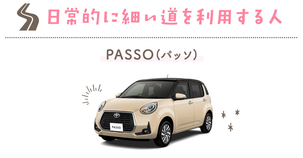 日常的に細い道を利用する人 PASSO（パッソ）