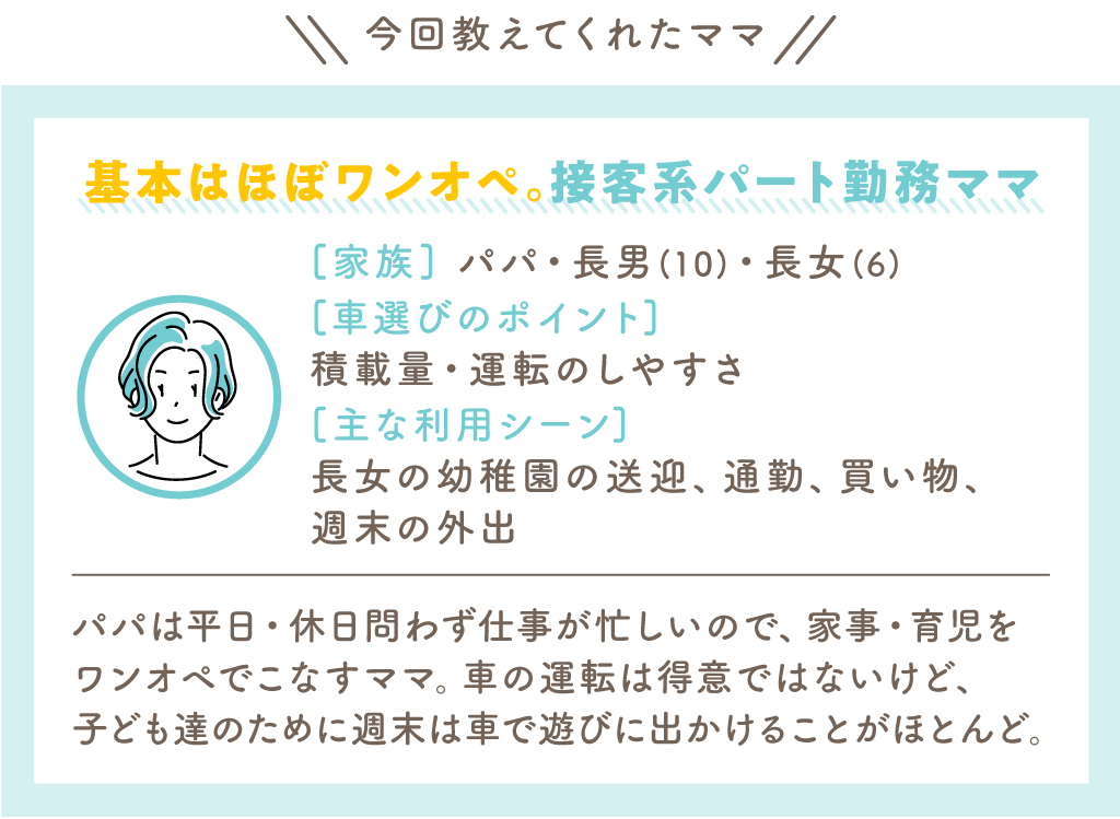 基本はほぼワンオペ。接客系パート勤務ママプロフィール