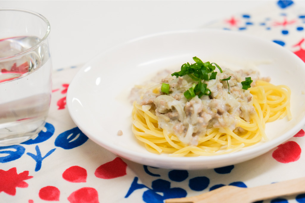 【給食レシピ vol.20】ごぼうのクリームパスタ／宮前保育園