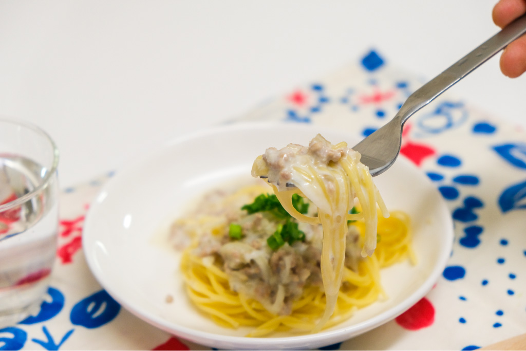 ごぼうのクリームパスタ 完成