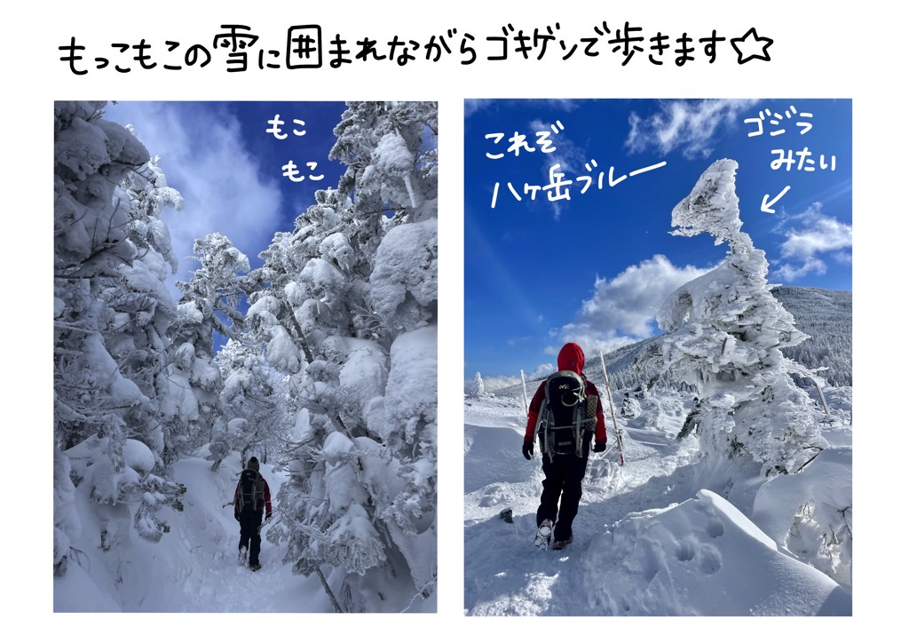 もっこもこの雪に囲まれながらゴキゲンで歩きます☆