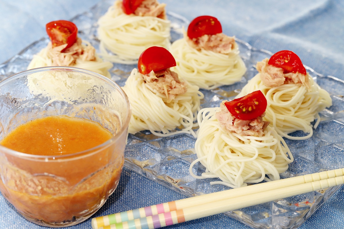 カニトマトクリームそうめん