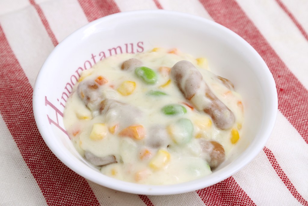 ミックスベジタブルとウインナーのクリーム煮