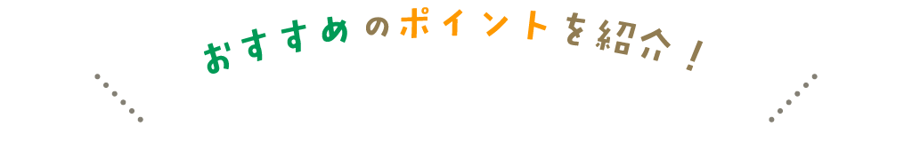 おすすめのポイントを紹介！