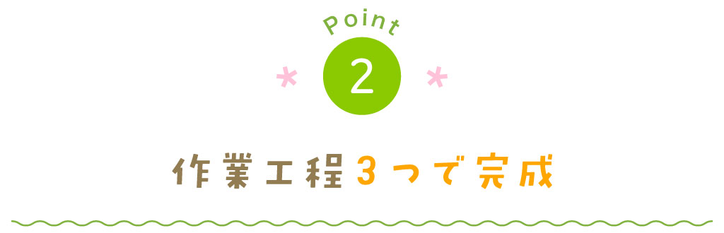 作業工程3つで完成