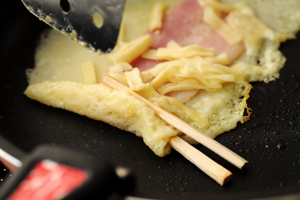 おうち縁日 ピザ風はし巻き 作り方2
