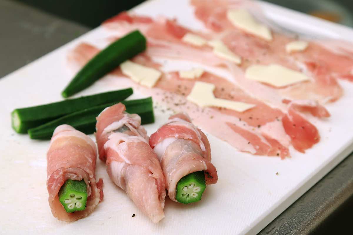 肉巻きオクラ 作り方1
