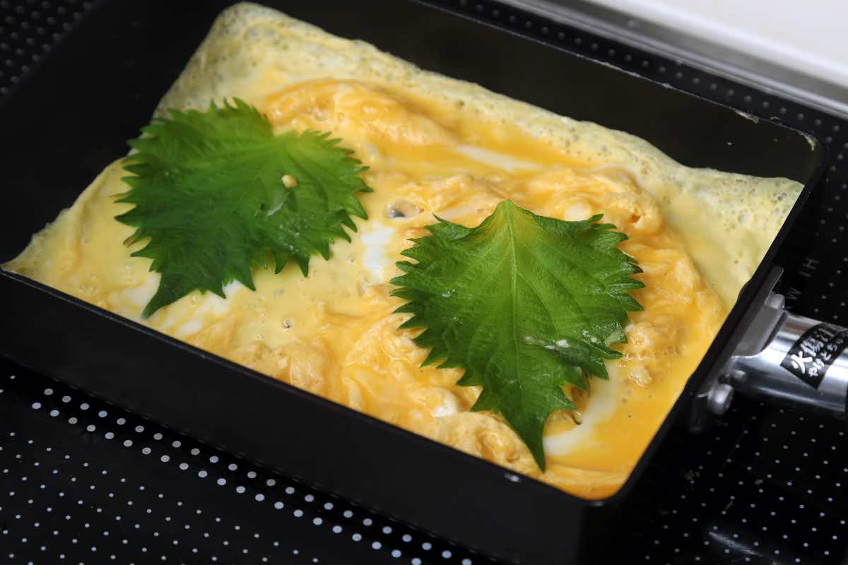 青しその和風玉子焼き 作り方1