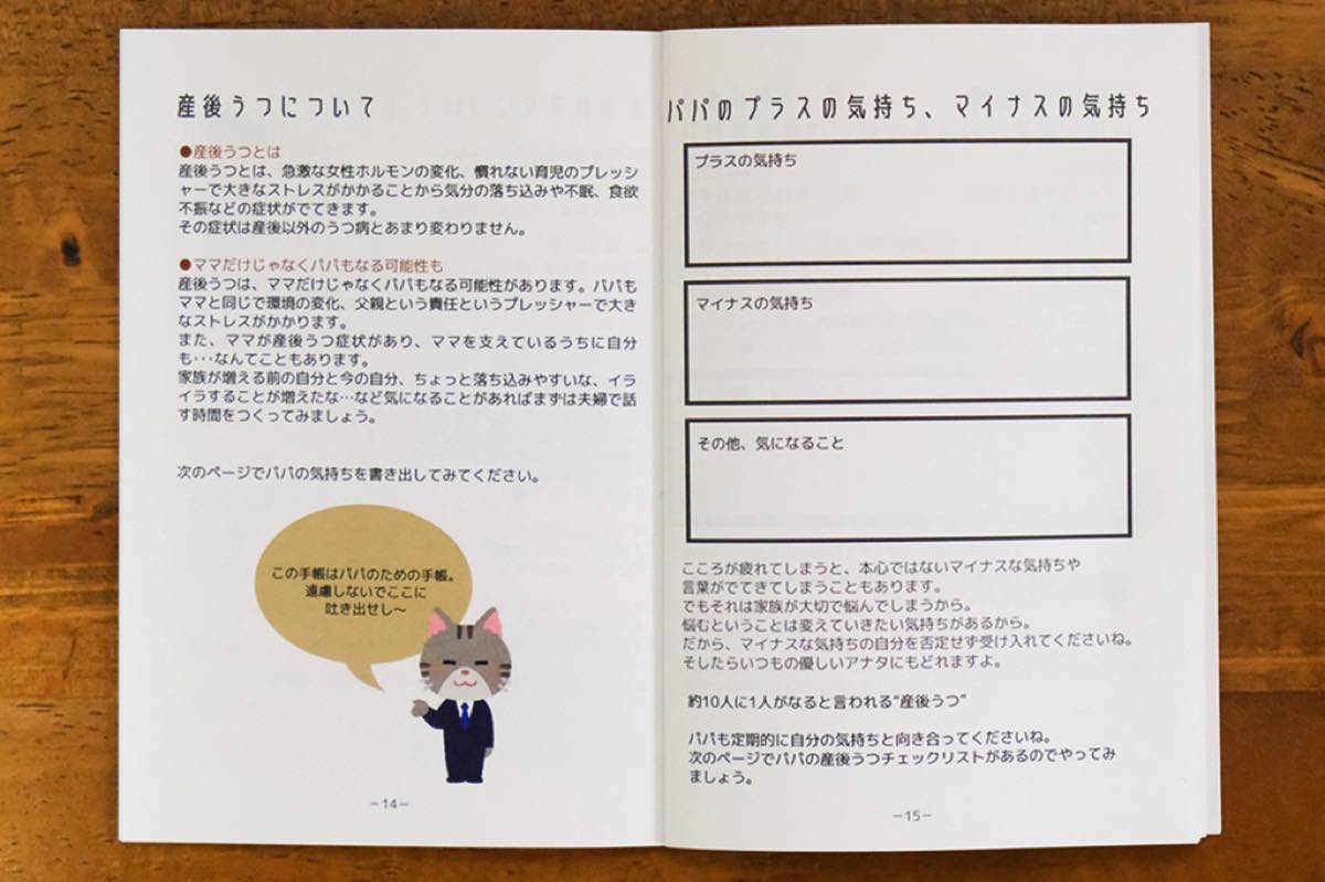 やまなし版父子手帳 気持ちのチャート表 セルフチェックリスト