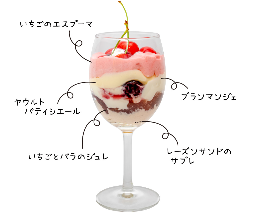 季節のフルーツパフェ さくらんぼ