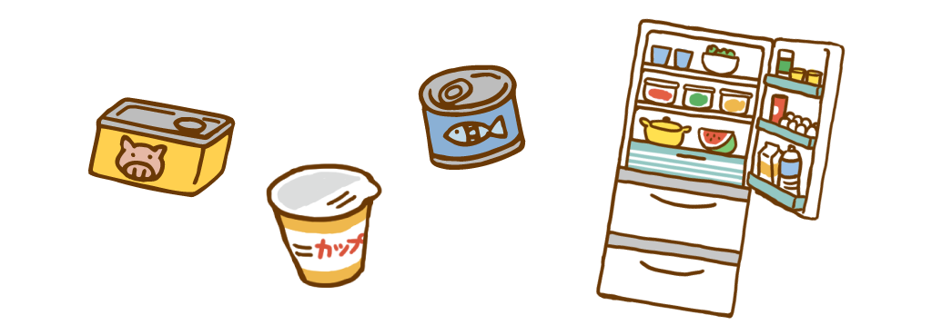 非常食のジャンルは冷蔵庫にあるものを参考に