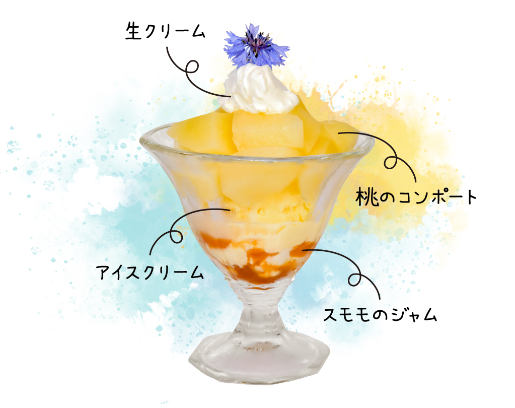 桃たっぷりサンデー