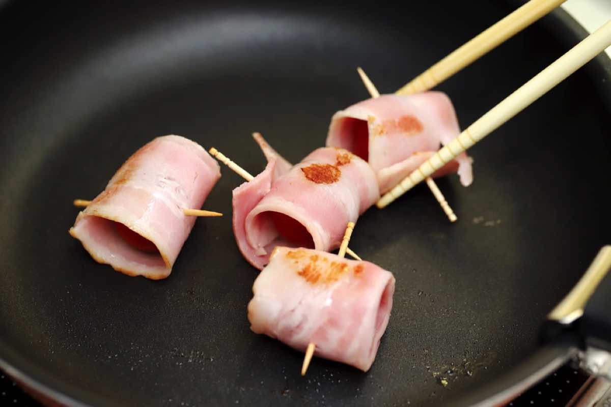 ミニトマトのベーコン巻きの作り方2