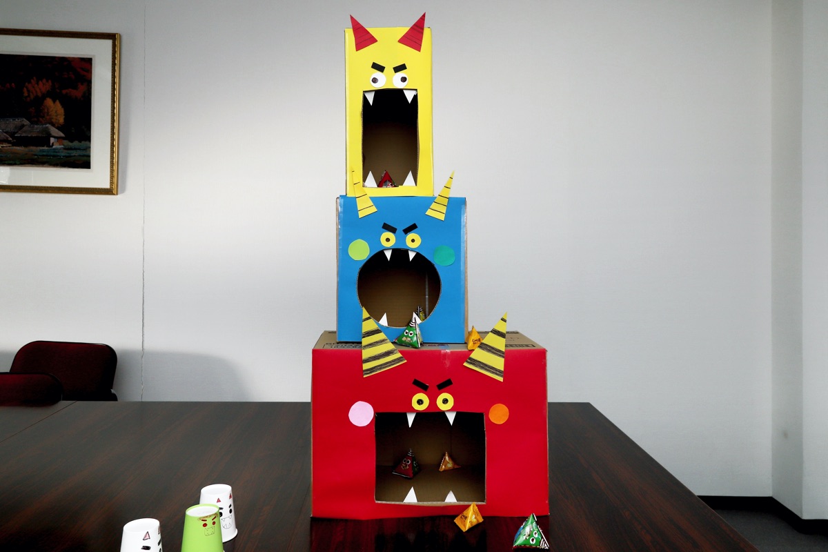 節分工作 段ボール鬼 完成2