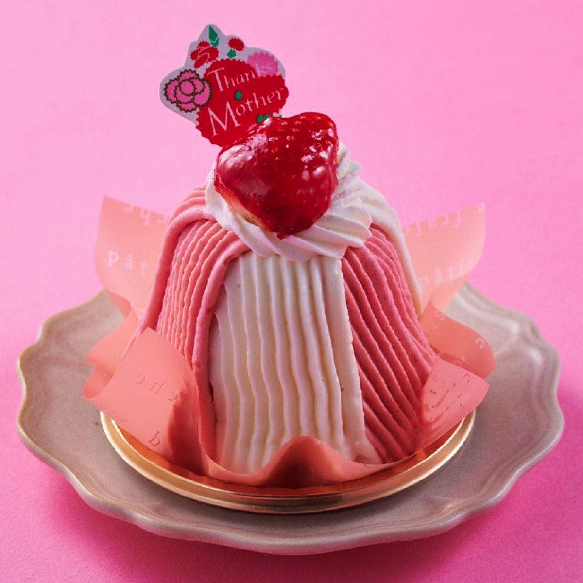 母の日　苺のチーズモンブラン